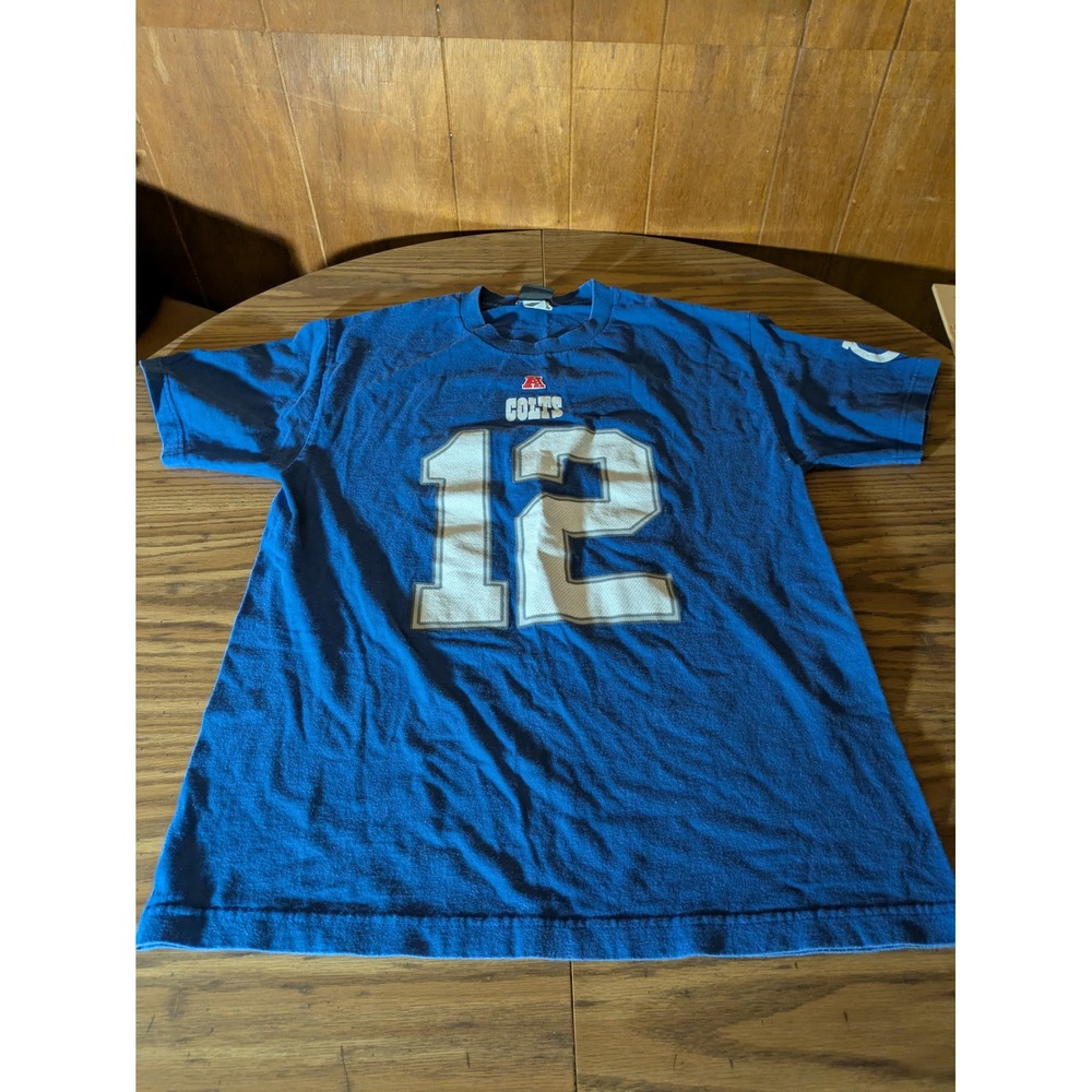 NFL Team Apparel Indianapolis Colts Andrew Luck 12 Blue T-Shirt Mens Large